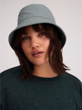 girlfriend collective sage green cotton bucket hat